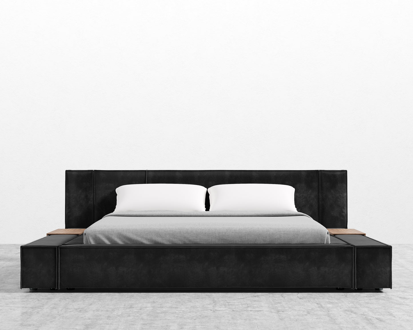 Porter Bed - Plush Velvet - Black