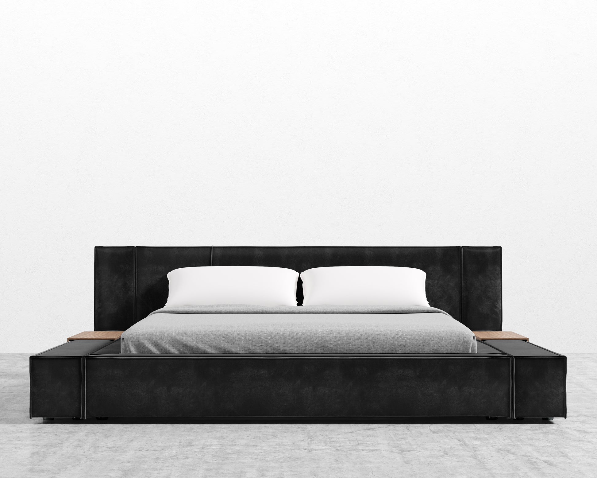 Porter Bed - Plush Velvet - Black