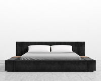 Porter Bed - Plush Velvet - Black