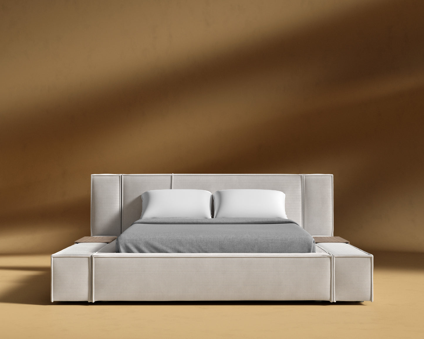 Porter Bed - Corduroy Velvet - Clay