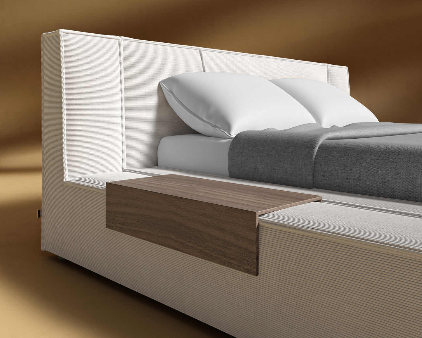 Porter Bed - Corduroy Velvet - Clay