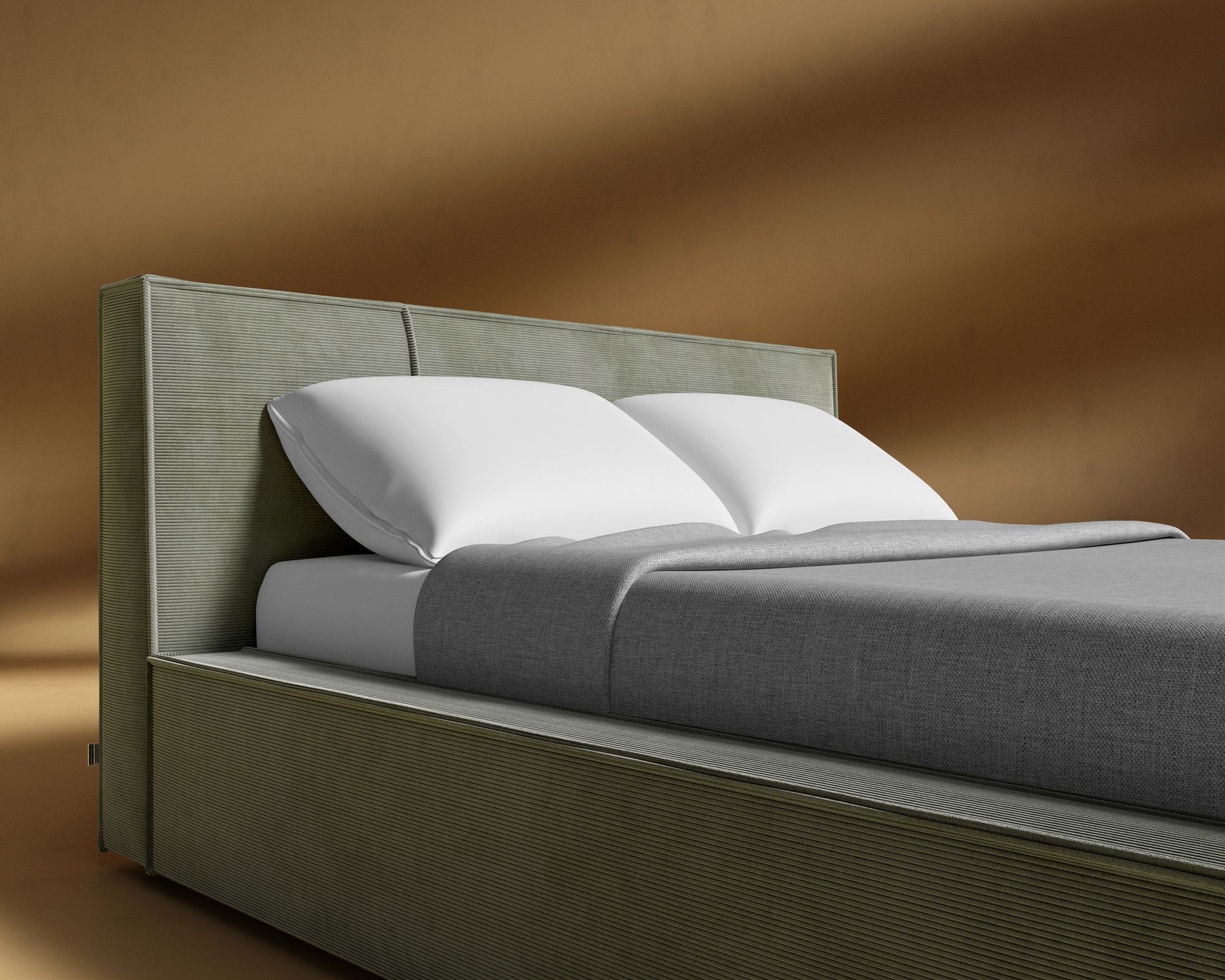 Porter Bed - Corduroy Velvet - Evergreen