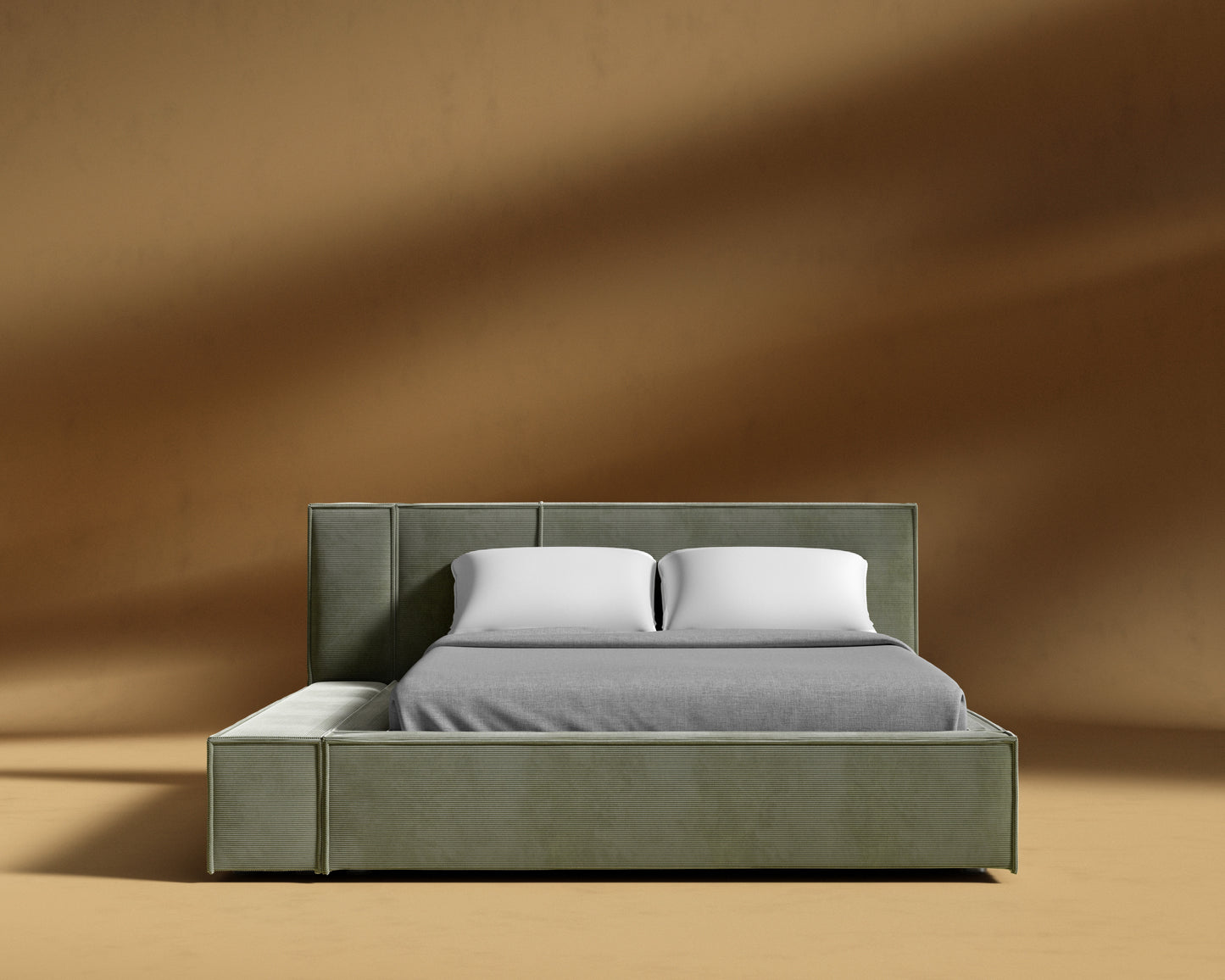 Porter Bed - Corduroy Velvet - Evergreen