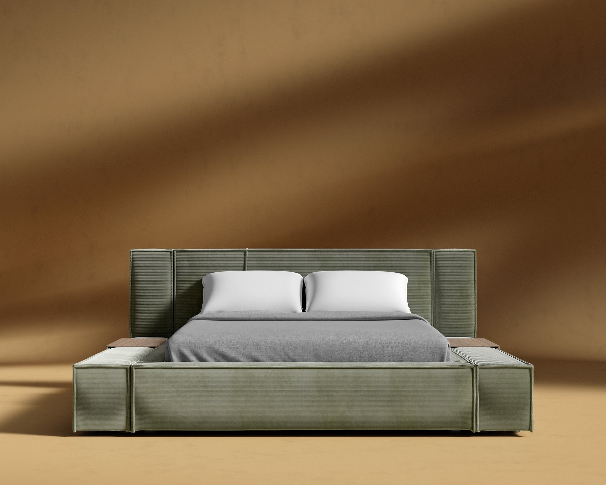 Porter Bed - Corduroy Velvet - Evergreen