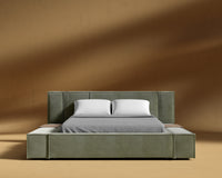 Porter Bed - Corduroy Velvet - Evergreen