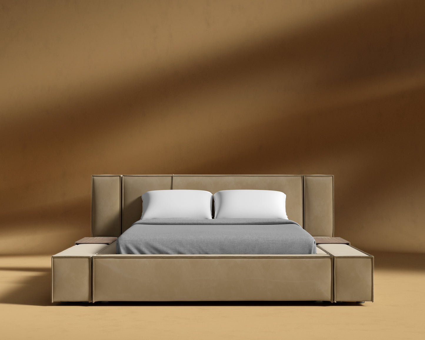 Porter Bed - Plush Velvet - Dune