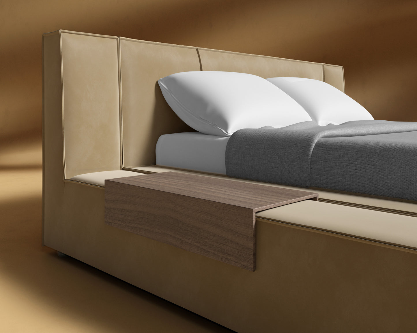 Porter Bed - Plush Velvet - Dune