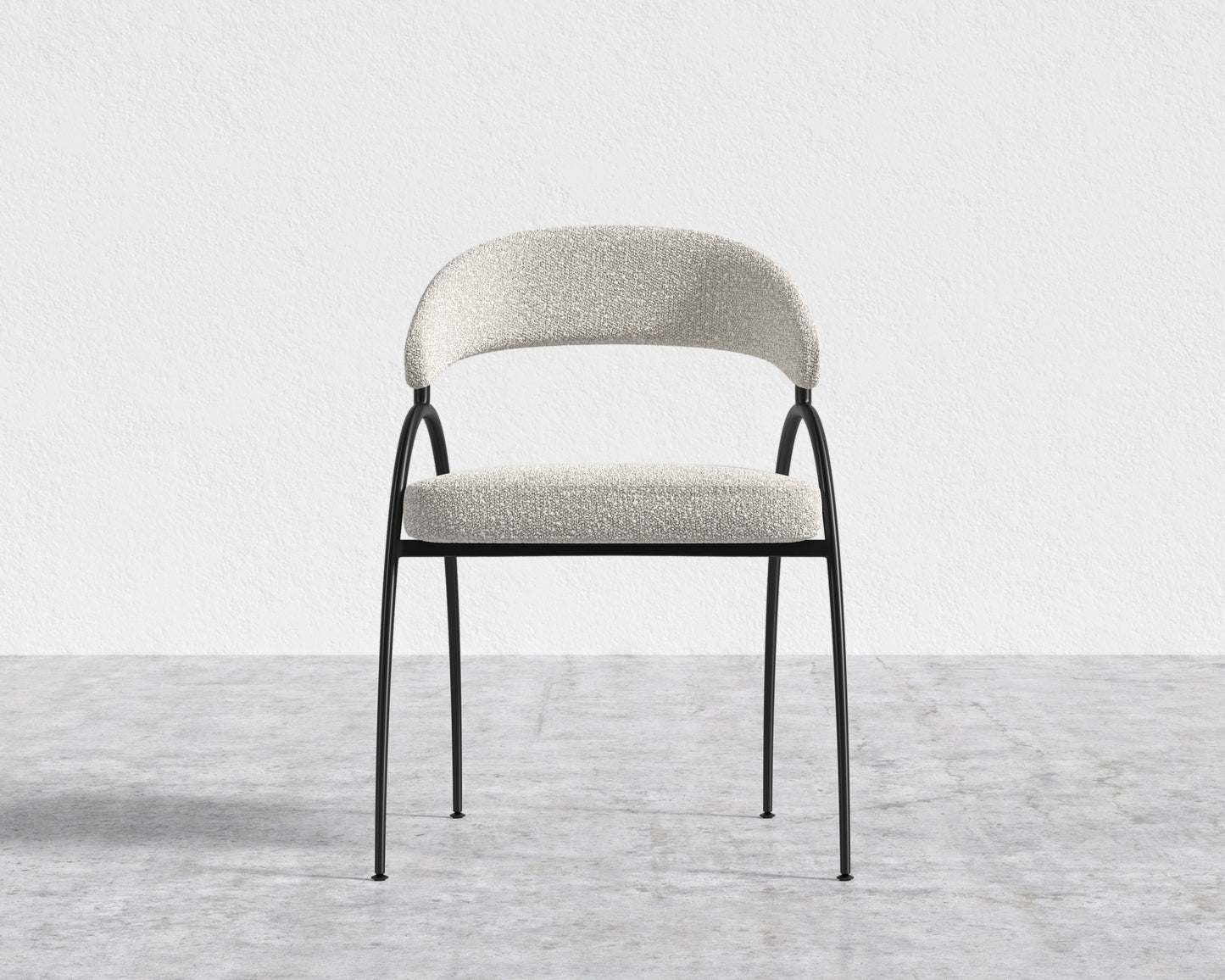 Uma Dining Chair - Black Frame - Chatou Boucle - Pearl