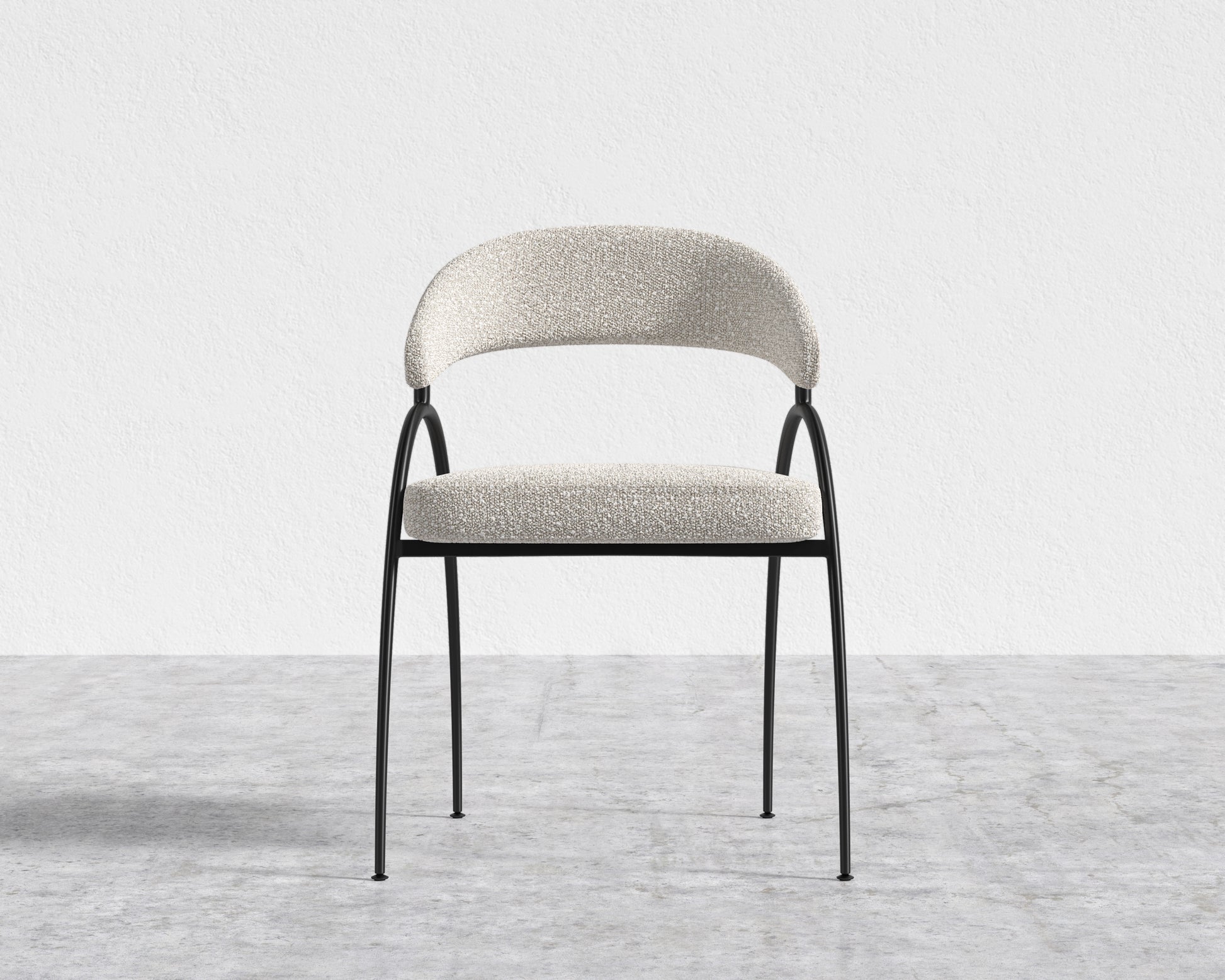 Uma Dining Chair - Black Frame - Chatou Boucle - Pearl
