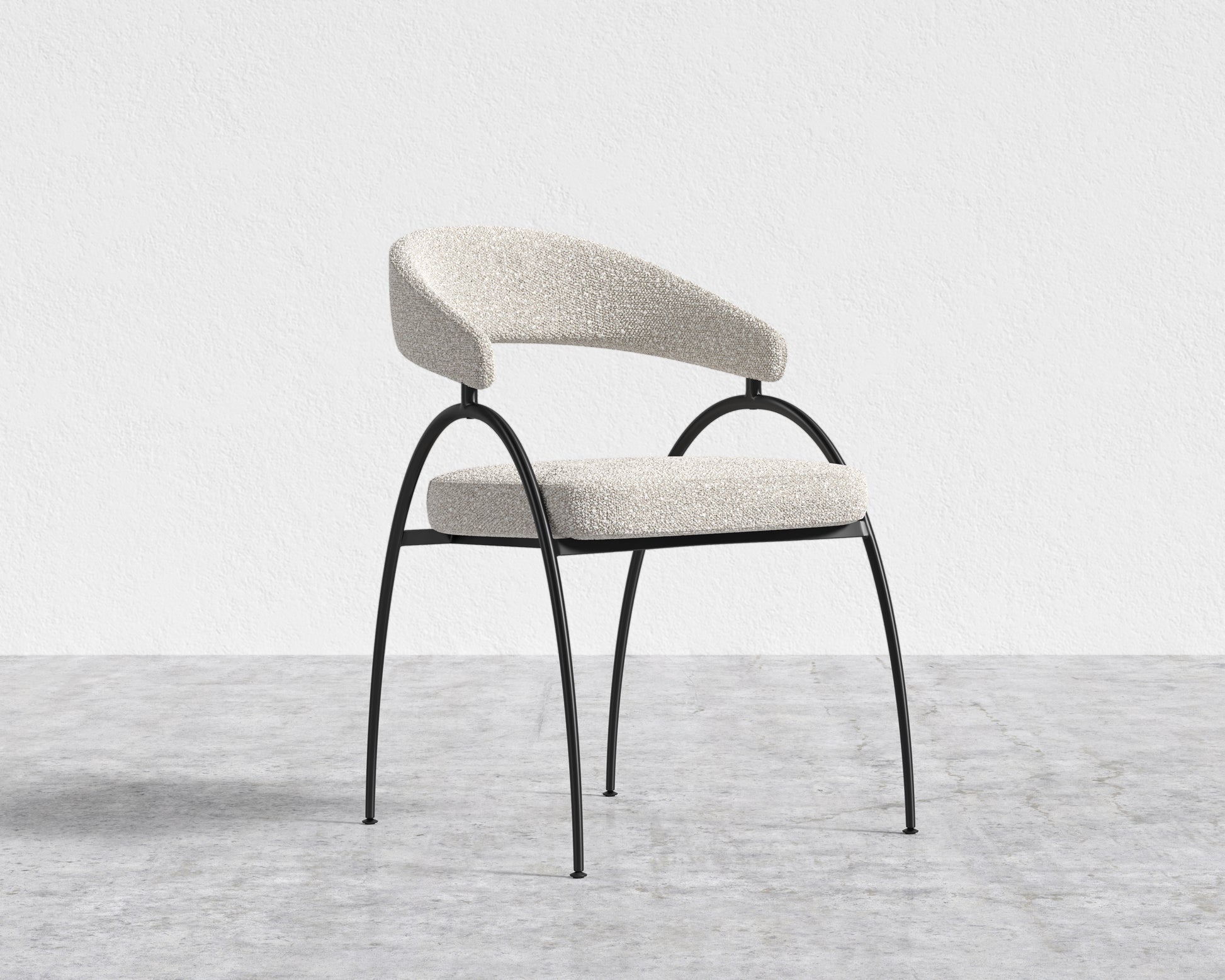 Uma Dining Chair - Black Frame - Chatou Boucle - Pearl
