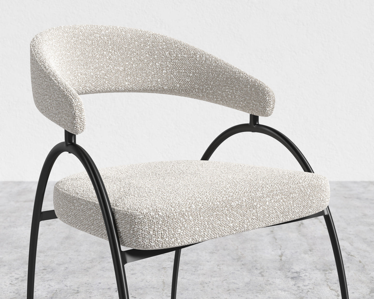 Uma Dining Chair - Black Frame - Chatou Boucle - Pearl
