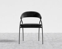 Uma Dining Chair - Black Frame - Plush Velvet - Black