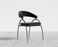 Uma Dining Chair - Black Frame - Plush Velvet - Black