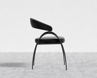 Uma Dining Chair - Black Frame - Plush Velvet - Black