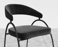 Uma Dining Chair - Black Frame - Plush Velvet - Black