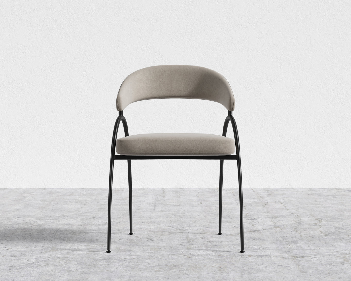 Uma Dining Chair - Black Frame - Venice Suede - Latte