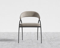 Uma Dining Chair - Black Frame - Venice Suede - Latte