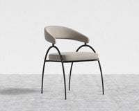 Uma Dining Chair - Black Frame - Venice Suede - Latte
