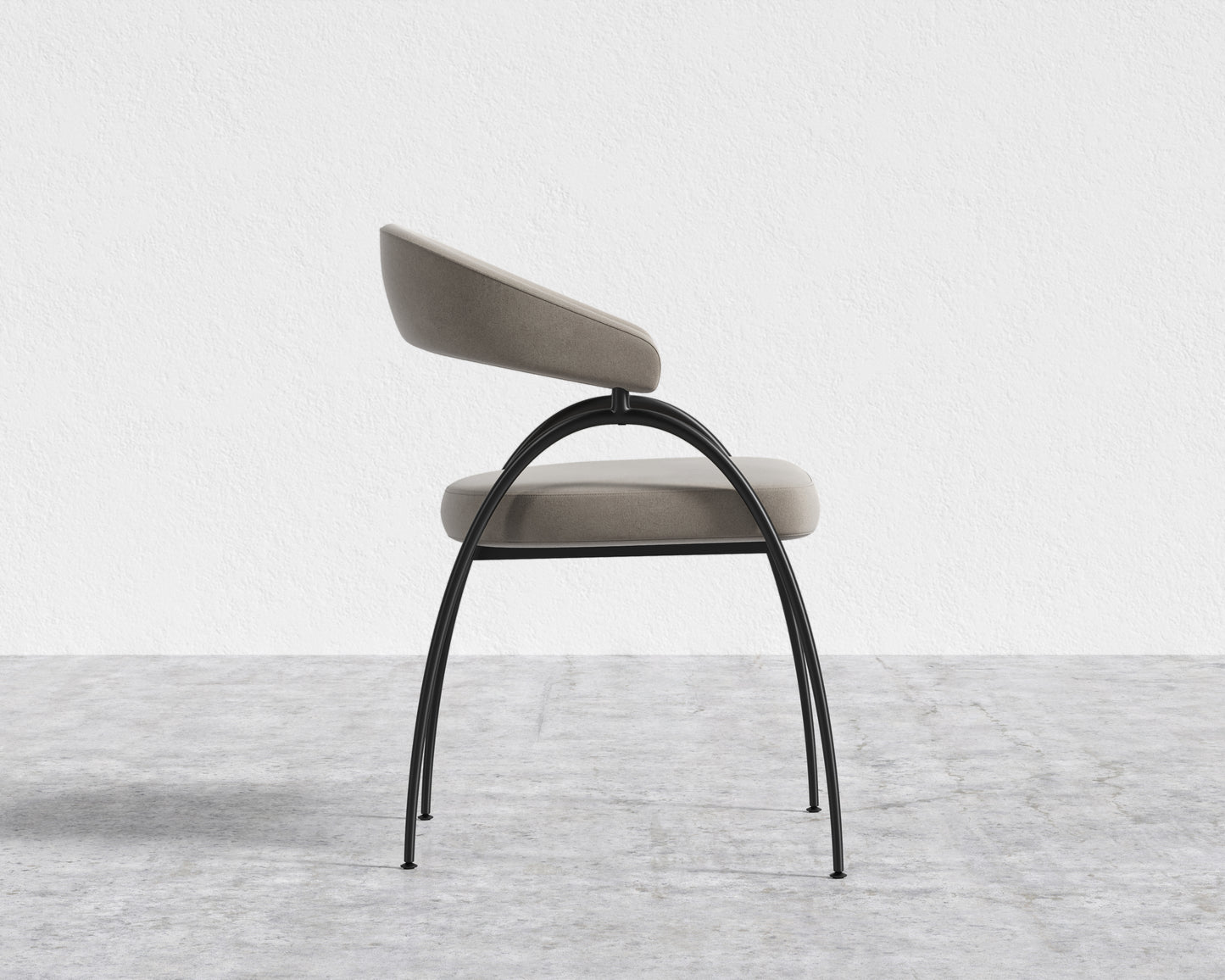 Uma Dining Chair - Black Frame - Venice Suede - Latte