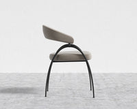 Uma Dining Chair - Black Frame - Venice Suede - Latte