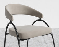 Uma Dining Chair - Black Frame - Venice Suede - Latte