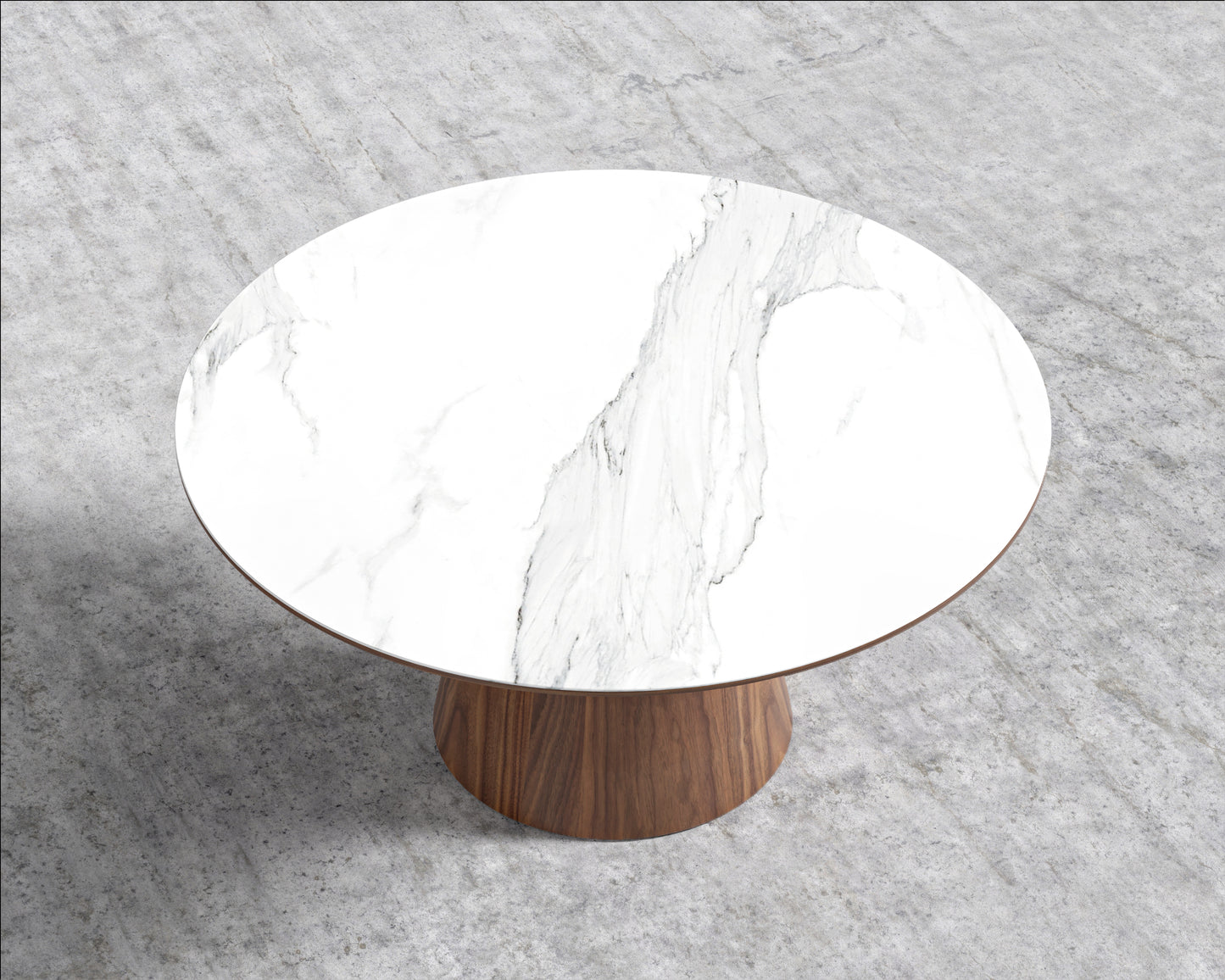 Winston Dining Table - 63in - White Calacatta Ceramic