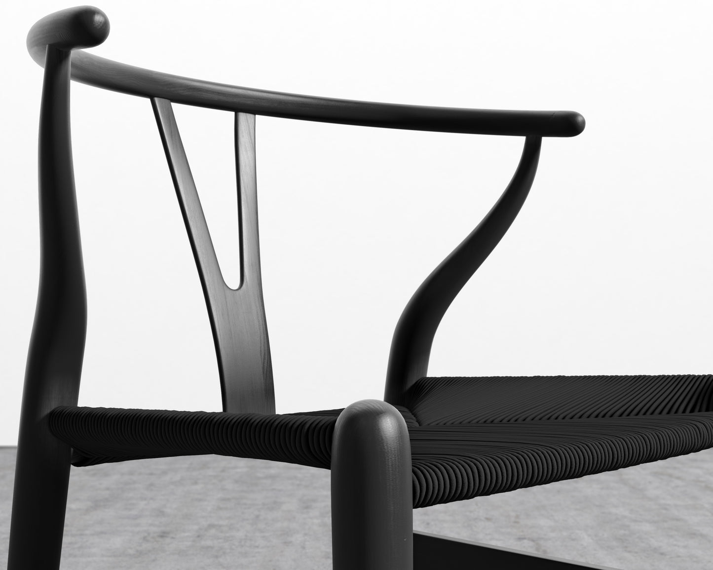 Wishbone Chair - Black w/ Black Seat