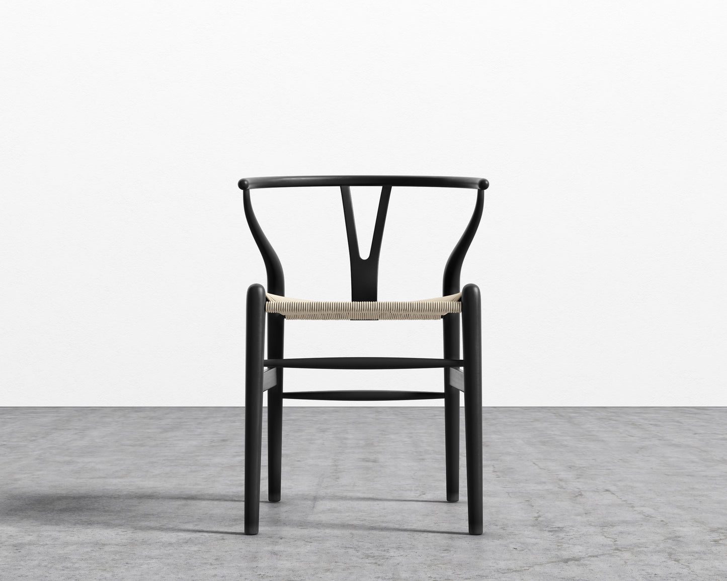 Wishbone Chair - Black w/ Natural Seat