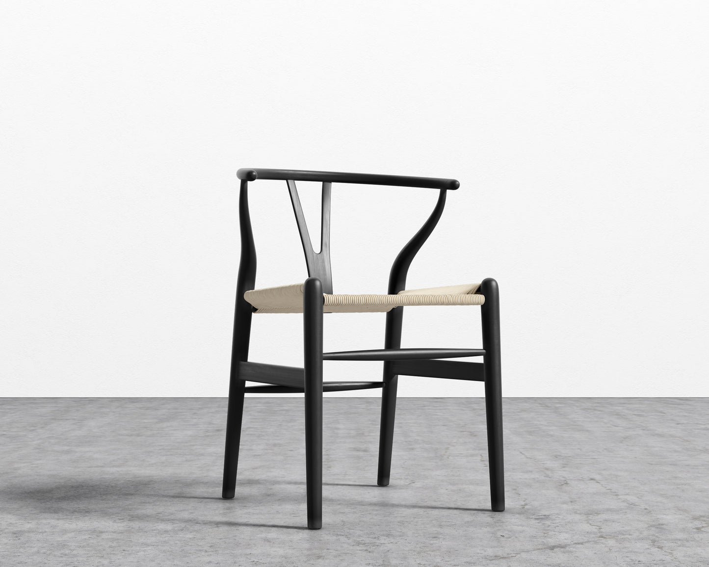 Wishbone Chair - Black w/ Natural Seat