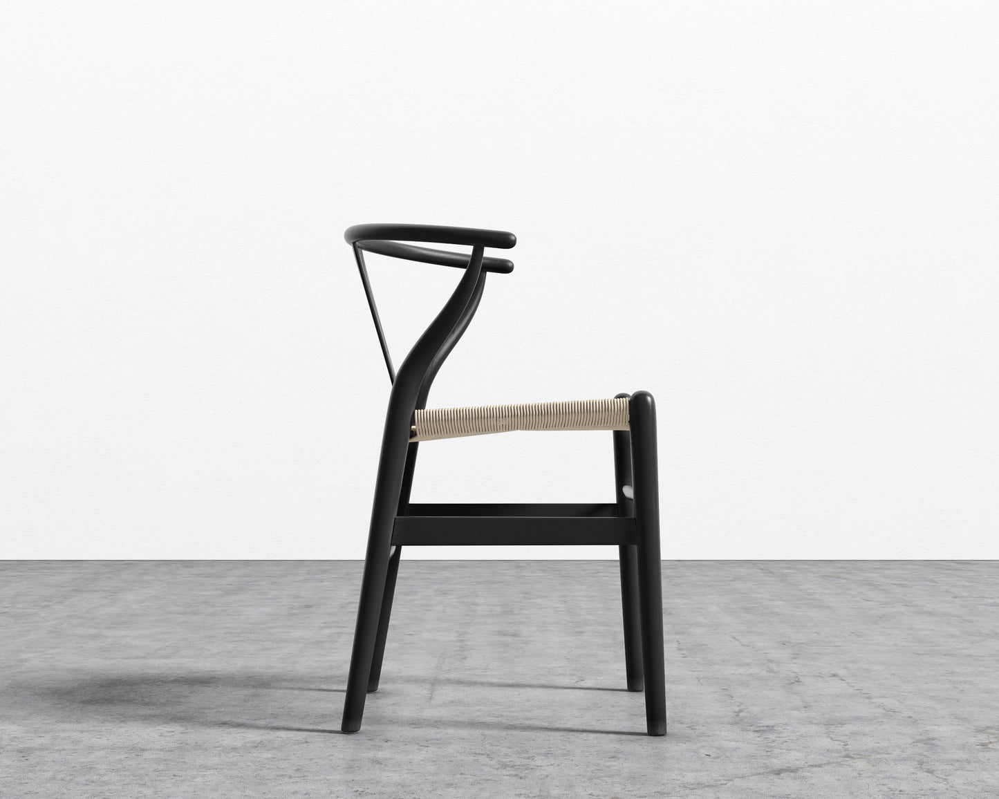 Wishbone Chair - Black w/ Natural Seat