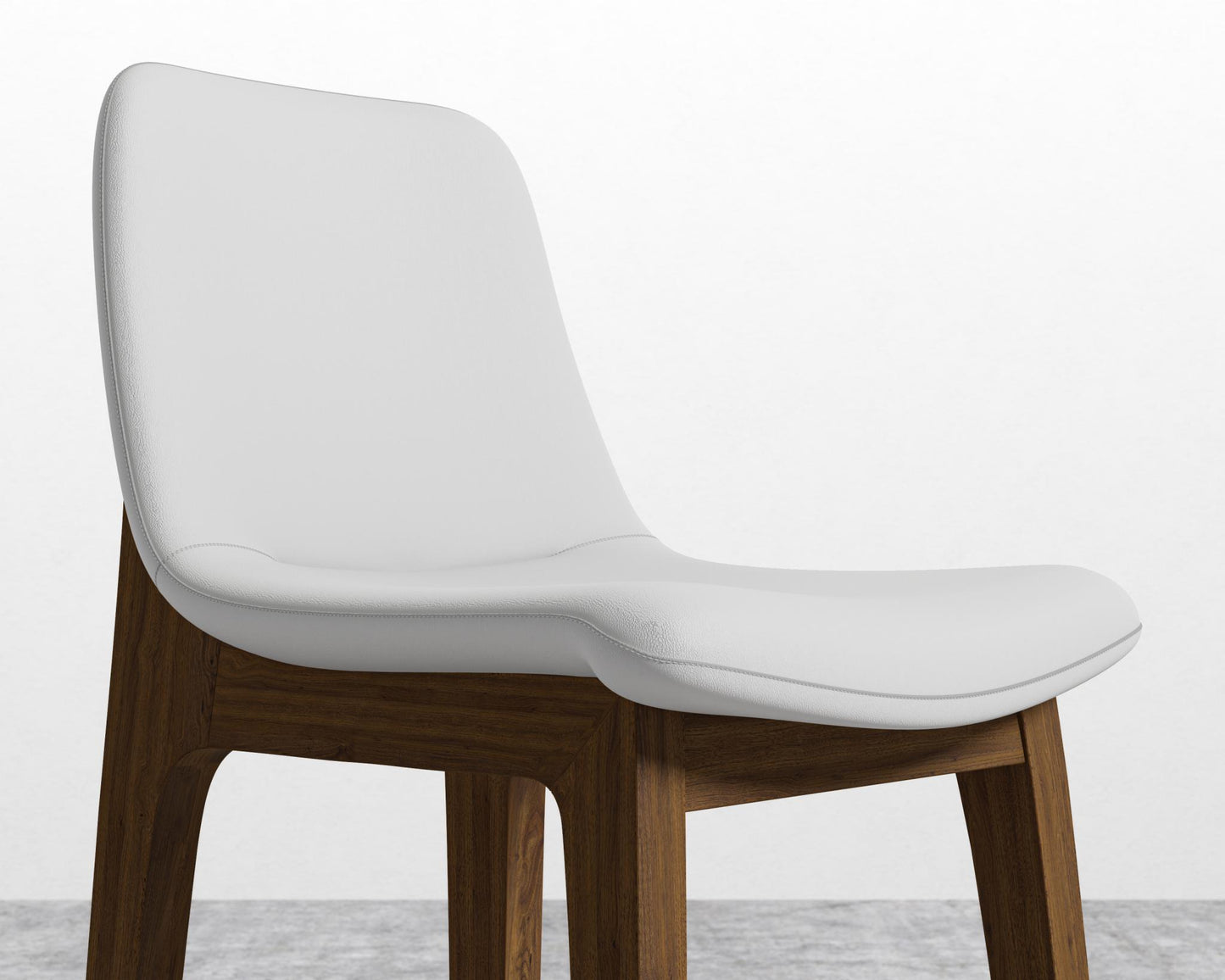 Aubrey Barstool - Walnut Stain, Microfiber Leather - Trento Eggshell