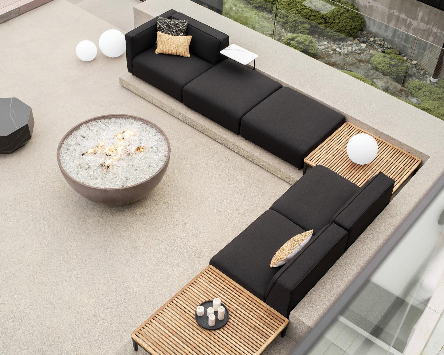 Arya Outdoor Modular Featuring Francis End Table