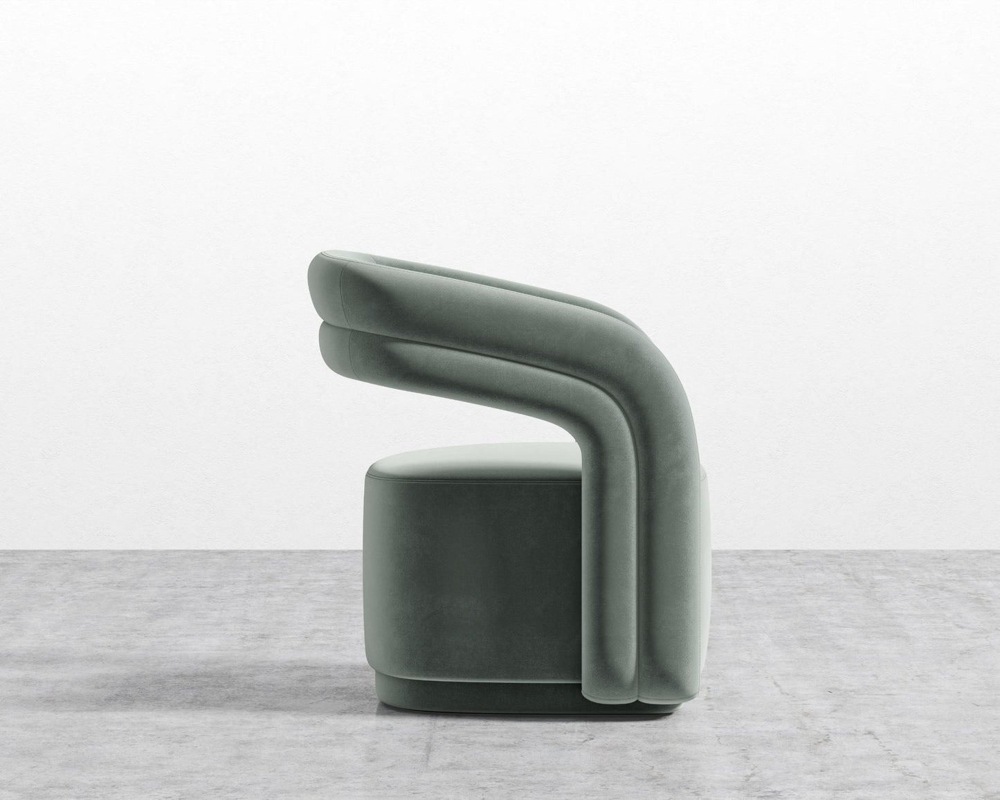 Mia Lounge Chair - Plush Velvet - Moonstone