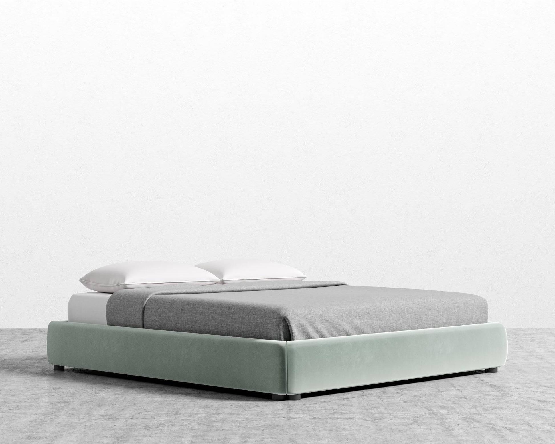 Modular Bed Frame - King - Plush Velvet - Moonstone