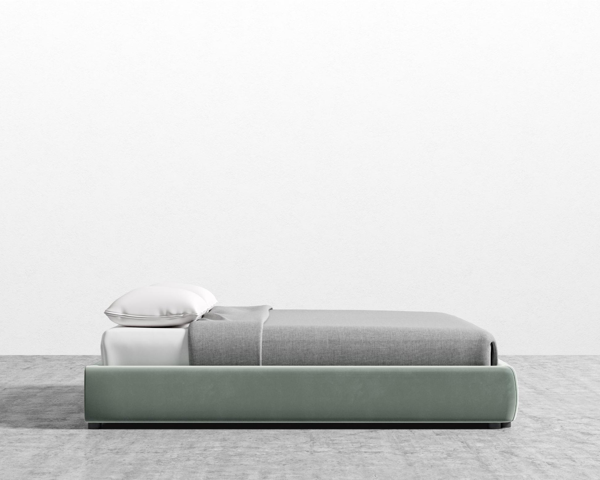 Modular Bed Frame - King - Plush Velvet - Moonstone