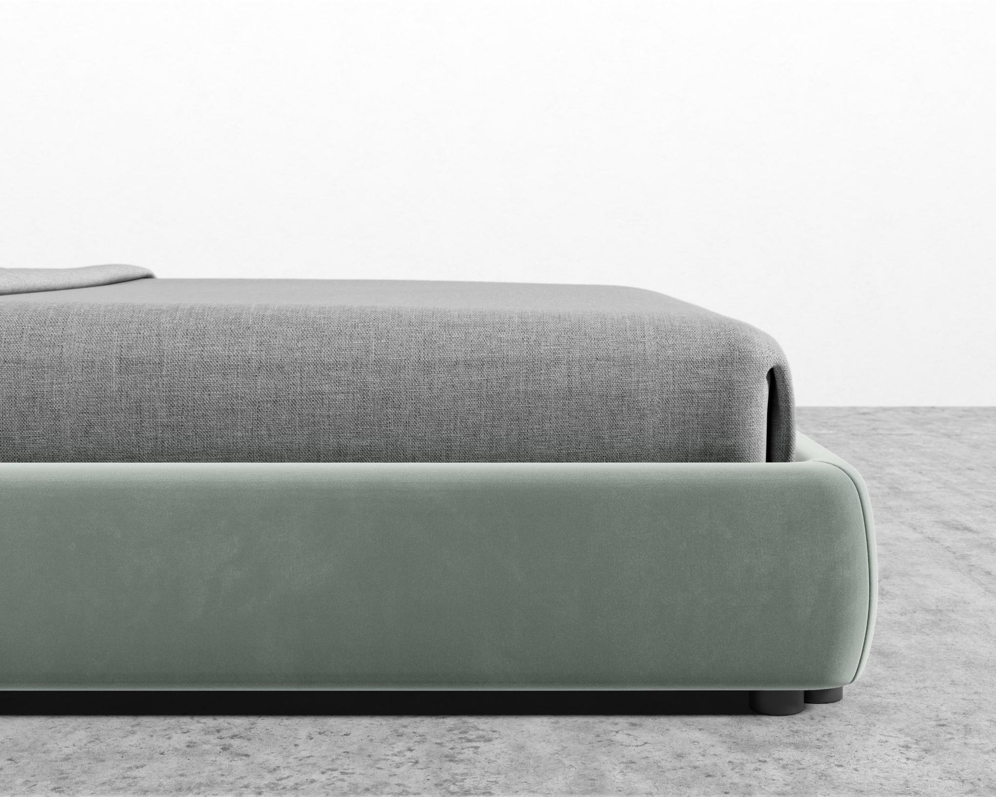 Modular Bed Frame - King - Plush Velvet - Moonstone