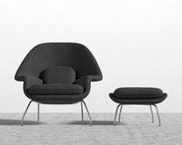 Womb Chair and Ottoman - Chatou Boucle - Caviar