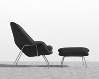Womb Chair and Ottoman - Chatou Boucle - Caviar