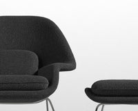 Womb Chair and Ottoman - Chatou Boucle - Caviar
