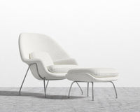 Womb Chair and Ottoman - Chatou Boucle - Pearl