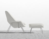 Womb Chair and Ottoman - Chatou Boucle - Pearl