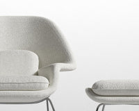 Womb Chair and Ottoman - Chatou Boucle - Pearl