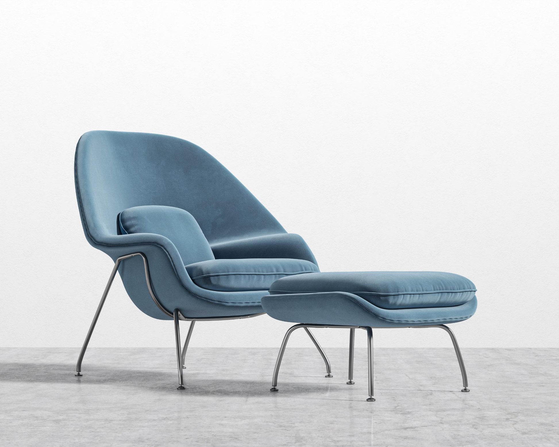 Womb Chair and Ottoman - Plush Velvet - Solstice