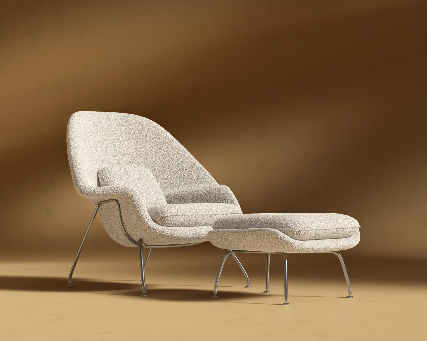 Womb_Chair_Ottoman_Shearling_Almond