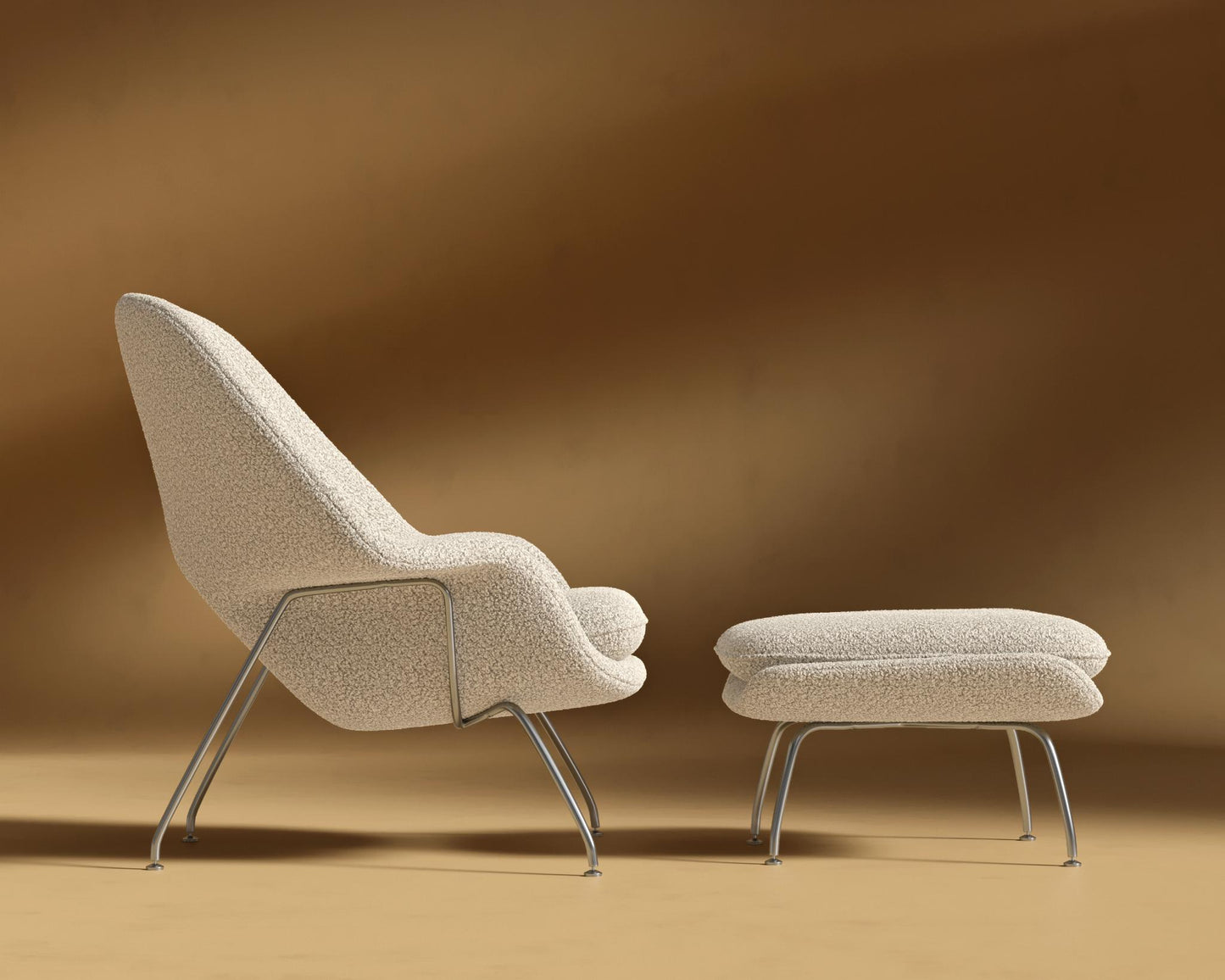 Womb_Chair_Ottoman_Shearling_Almond