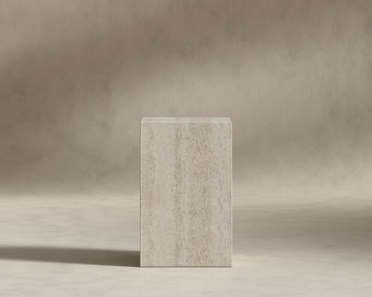 Liza Side Table - White Travertine