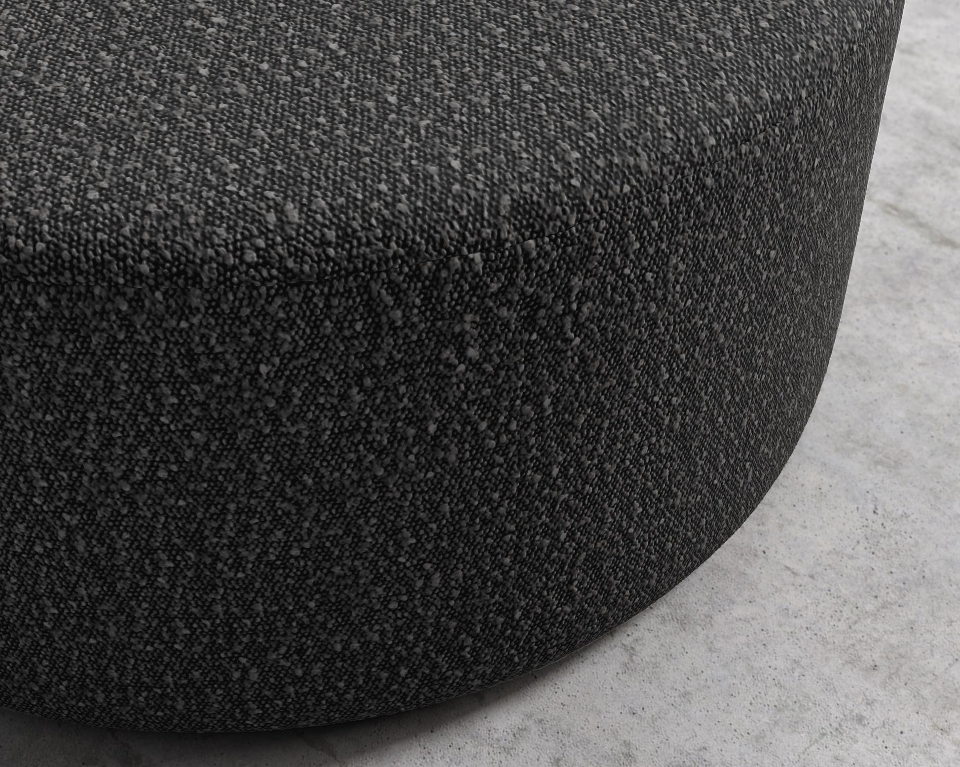 Nova Pouf Large - Chatou Boucle - Caviar
