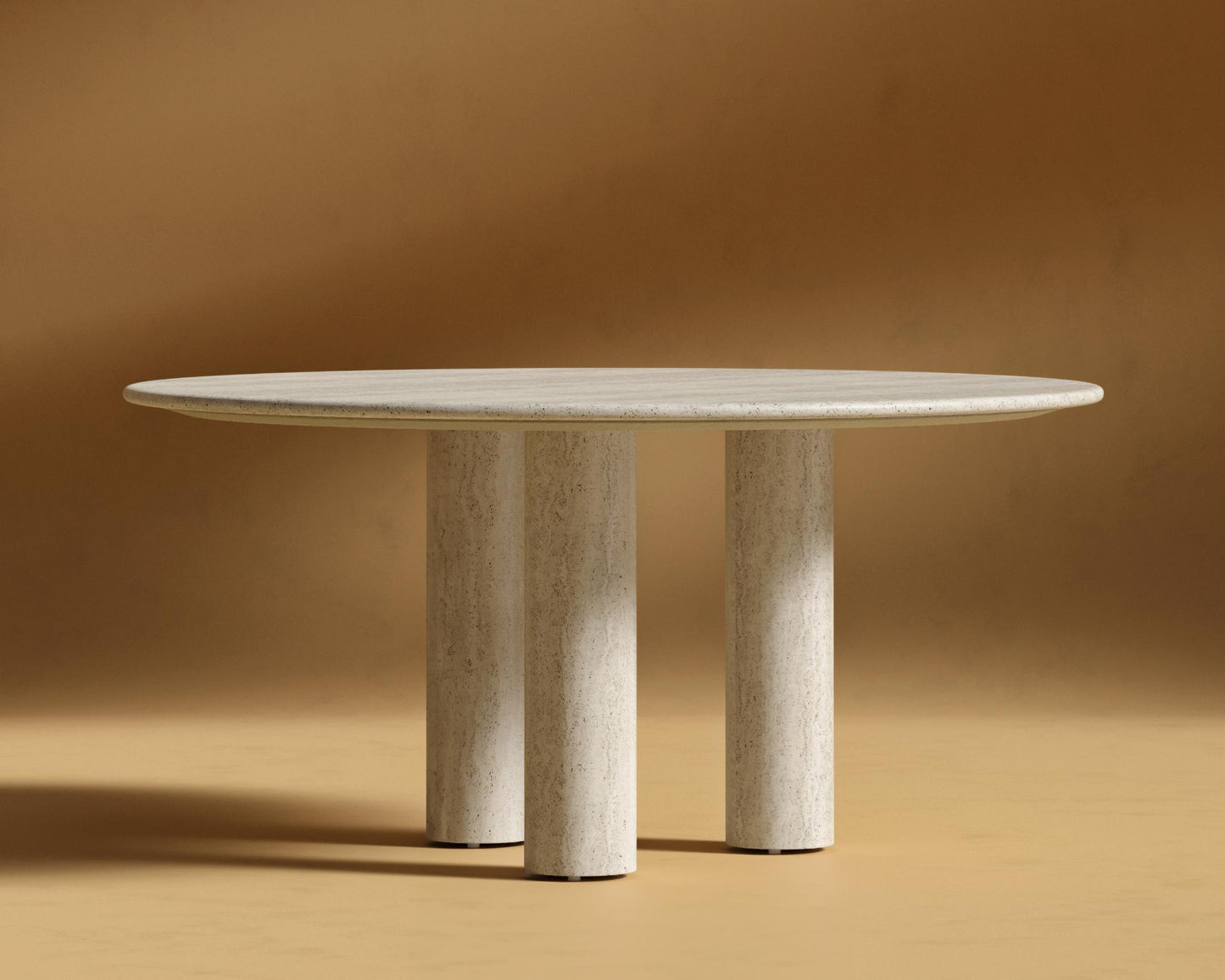 Maximus Round Table - White Travertine