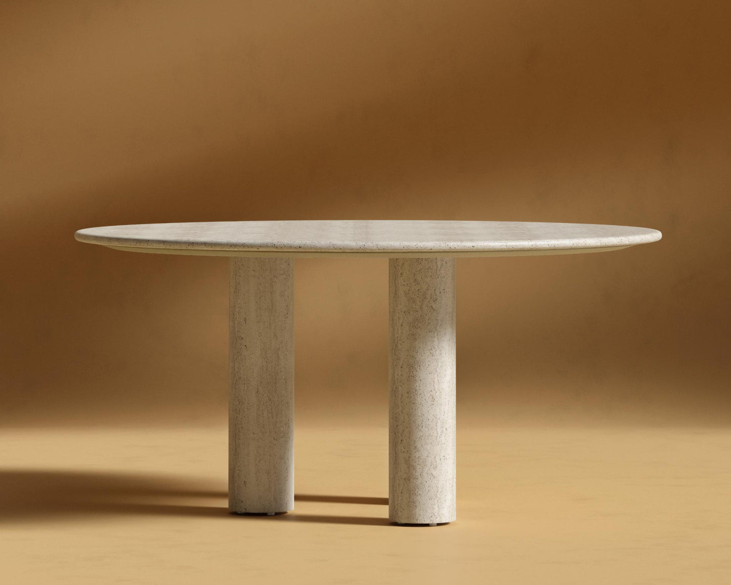Maximus Round Table - White Travertine