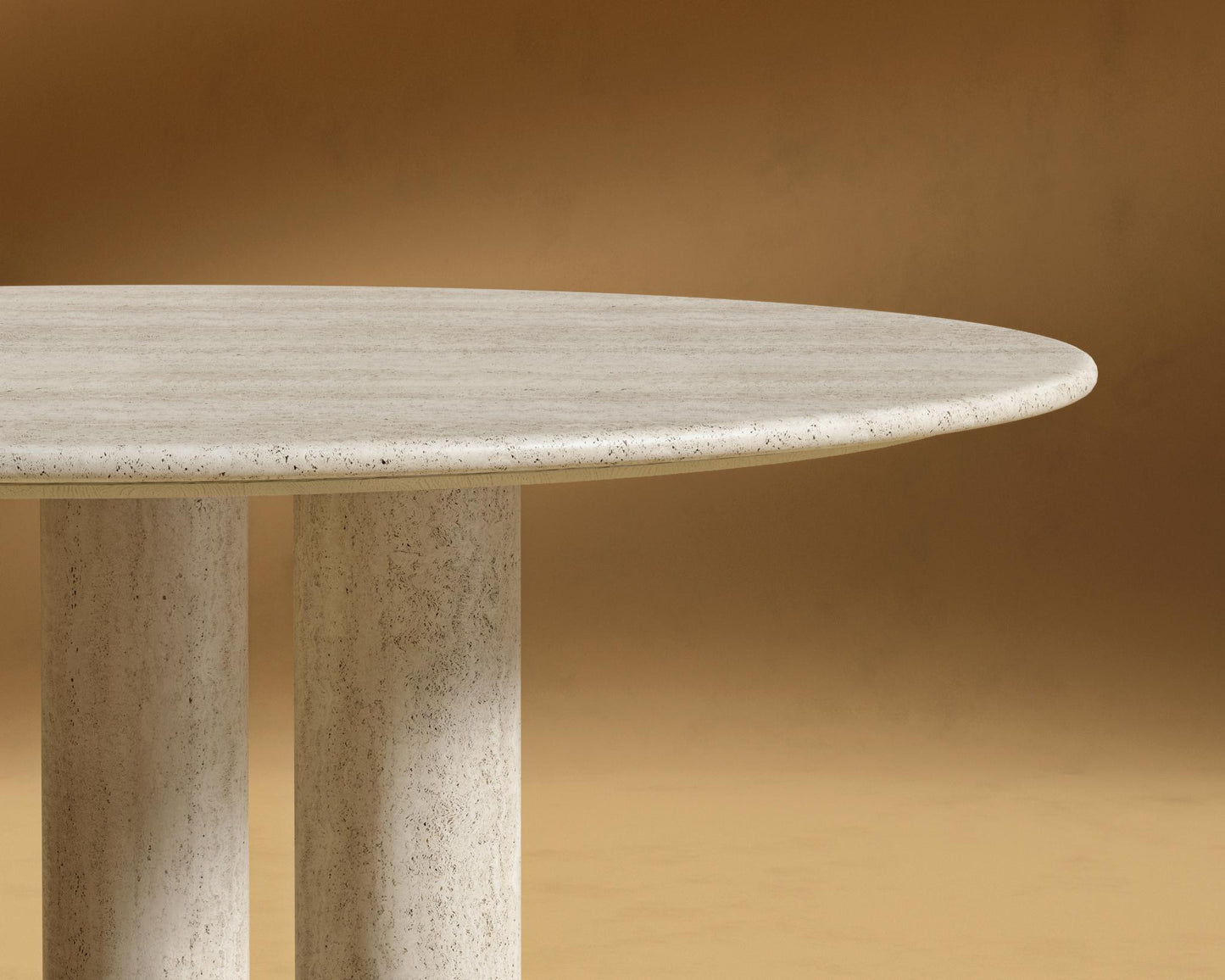 Maximus Round Table - White Travertine
